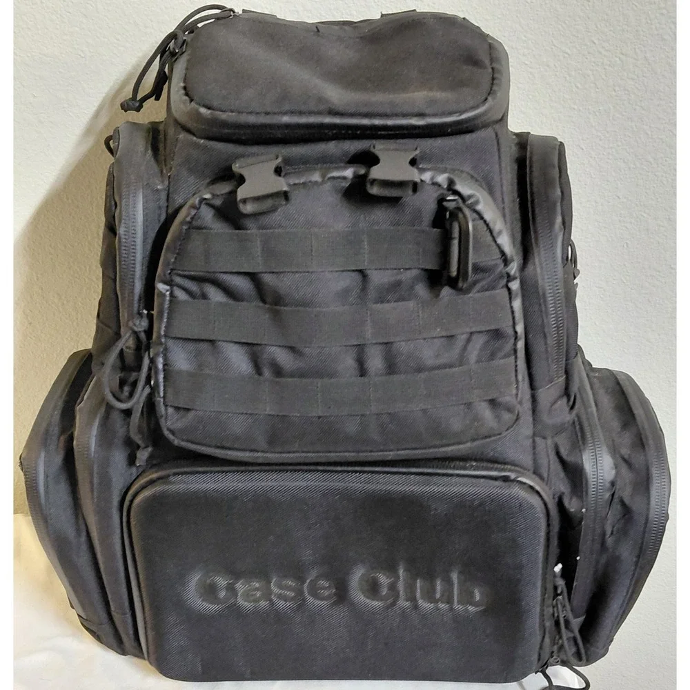 Case Club Tactical 4 Pistol Backpack Gen 2 Black Range Bag MOLLE Rain Cover